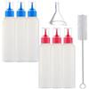 morneve Bottiglia da spremere Flacone applicatore Decorazione di biscotti torte Colorante alimentare Decor Formine per biscotti Glassa Pancake Condimento insalata Ketchup Bottiglie 2 oncia Infornare attrezzo