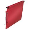 Elba Ultimate PP - Set di 10 cartelle sospese in polipro, opache, per armadietti, fondo 15 mm, colore: Rosso