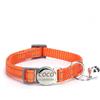 Generic Collare per animali domestici con incisione personalizzata, collare per cani e gatti con nome con sgancio di sicurezza, collari personalizzati per gattini con campanello (colore arancione)