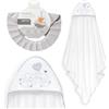 Interbaby - Mantello da bagno per bambini + cappello regolabile | Asciugamano con cappuccio 100% cotone, unisex, morbido, asciugatura rapida, ideale per neonati, neonati e bambini piccoli, design a