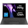 LG gram 14Z90RU, Notebook 14" 1920 x 1200, Intel Core i5-1334U, 16GB RAM, 1TB SSD, Ultraleggero solo 999g, Batteria 72Wh, Windows 11 Home, Tastiera italiana, Nero