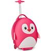 SJ GANG STYLE JAM GANG Trolley Rigido Scuola per Bambini, Fancy Animals, Fucsia, Fantasia Pinguino, Scuola e Tempo Libero