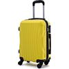 R.Leone 50x35x20 ruota smontabile 45x36x20 cm EasyJet Valigia Trolley Bagaglio a mano in ABS 4 Ruote Rimovibili 20374 (50x35x20 ruota smontato 45x36x20 cm, Giallo)