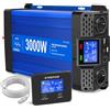 ETREPOW Inverter 3000W/6000W 24V 220V Onda Sinusoidale Pura Trasformatore Con telecomando, 2 Prese EU, 2 Porte USB,Type-C, Adatto per Elettrodomestici, Camper e Campeggio