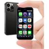 BLKE Max Mini smartphone 4G, schermo HD da 3,0, doppia SIM quad-core, 3+32 GB, telefono per bambini sbloccato da 2000 mAh, telefono tascabile per studenti, piccolo smartphone touchscreen Nero