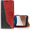 Mulbess Cover per Motorola Moto G42, Interno TPU Antiurto, Custodia a Libretto, Fessura Carte, Supporto Stand, Elegante Vino Rosso