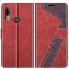 MOBESV Custodia per Motorola Moto E6 Plus, Cover a Libro Magnetica Custodia in pelle Per Motorola Moto E6 Plus, Elegante Rosso