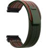 ZoRoll 26mm QuickFit Cinturino per Garmin Enduro 3/Fenix 8 51mm/Fenix 7X Pro/7X/6X/6X Pro/5X, Elastico Nylon Cinghie di Ricambio per Garmin tactix 7 AMOLED/tactix 7 Pro/Enduro - Verde Scuro