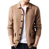 KEHAIOO Uomo Streetwear Maglione Cappotto Autunno Inverno Caldo Cashmere Lana Cardigan con Tasca, cachi, 2XL