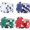 Hshenjhu 40 Pezzi Set da Poker,Chips Poker Set in Plastica Completo,Fiches Poker Nessun Valori Nominali,Poker Fiches Casinò Professionali per Feste Serate di Gioco,Texas Holdem,Bianco,Blue,Green,Red