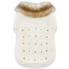Croci Felpa per cani Gold Studs, taglia dorso 25 cm, foderata e regolabile con chiusura in velcro, con elastici e foro per guinzaglio e pettorina, colore bianco