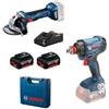 Bosch GDX 180-LI + GWS 180-LI (2 x 4.0Ah; GAL 18V-40)