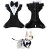 QOZJI Collare a Bandana,da Smoking per Cani,1Pezzo,Regolabile,Formale,per Matrimonio, Canottiera e Papillon,con Anello a D,per Cani,Collare Formale Regolabile per Cane Gatti di Piccola Media e Grande,Code M