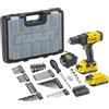Stanley FatMax V20 Trapano Avvitatore 18V 2 Batterie Litio 2Ah Con 100 Accessori