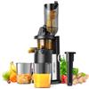 AIRMSEN Estrattore di Succo a Freddo, Slow Juicer con Apertura da 82mm per Frutta e Verdura Intere, Centrifuga frutta e verdura Senza BPA con Funzione Inversa/Facile da Pulire (Nero)