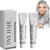 Boxiatil Crema Colorante Temporanea per Capelli, Effetto Crema Colorante per Capelli Naturale Argento Grigio, Colore Semipermanente Argento Grigio per Uomini e Donne, 2 Pezzi