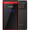 Cuifati Telefono a Conchiglia per Anziani, Telefono Cellulare Sbloccato con Pulsante Grande Schermo da 2,8 Pollici, Batteria da 5900 MAh in Standby Lungo, Volume Alto, Doppia Scheda SIM, (Rosso)