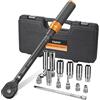 TAGVIT Chiave Dinamometrica 3/8'', 10-60Nm 14 Pezzi Chiavi Dinamometrica Set, Precisione ± 3% con Barra di Prolunga, Giunto Universale, Bussola Magnetica Candele, Torx e Bussola per Bici, Moto, Auto