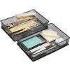 Annova Set di 2 cestini portaoggetti in rete per cassetti e mensole, per scuola e ufficio (nero, 23x15x5cm)