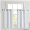 PONY DANCE Tende Termiche Isolanti per Cameretta Bambini Moderne con Anelli Curtains per Finestre Piccole Corte Tende Oscuranti 2 Pezzi L 106 x A 90 cm, Bianco Grigiastro