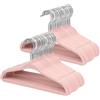 ManGotree Appendiabiti in Velluto per Neonati, Grucce Antiscivolo per Bambini, Appendiabiti Ultrasottili in Feltro per Vestiti da Neonati e Bambini Piccoli (Confezione da 48, Rosa Chiaro)