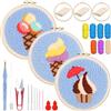 Woohome Punch Needle Kit, Kit per Ricamo con Ago Istruzioni, Strumento di Ricamo per Principianti per Principianti Adulti (Crema Pasticcera)
