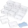 DUOFIRE Scatole Plastica con Coperchio Piccola, 24 Pezzi, 9,4x6,4x2,5 cm | Scatola Trasparente Contenitori in Plastica, per Perline, Gioielli, Pezzi da Gioco, Carte e Accessori Artigianali