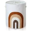 YFNHOME Cesto Portabiancheria Sporca Grande, 58L Cesto Biancheria Sporca per Bagno in Tela con Maniglie, Cesta porta Giochi porta Giochi Bambini Camera da Letto per Salvaspazio Lavanderia, Colore Caffè