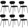 JZGORC Set di 6 Sedie da Pranzo, Sedia da Cucina Impilabile, Sedia da Pranzo Moderna Imbottita con Gambe in Metallo Nero per Soggiorno, Sala da Pranzo, Cucina, Camera da Letto - Nero
