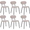 JZGORC Set di 6 Sedie da Pranzo, Sedia da Cucina Impilabile, Sedia da Pranzo Moderna Imbottita con Gambe in Metallo Nero per Soggiorno, Sala da Pranzo, Cucina, Camera da Letto - Cachi