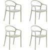 Rebecca Mobili Set 4 Sedie Impilabili, Sedie da Giardino, Verde Chiaro, Polipropilene, Salvaspazio, Design Moderno, per Casa Esterno - Misure HxLxP: 81 x 57 x 51,5 cm - Art. RE7193V2M4