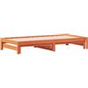 vidaXL Divano con Letto Estraibile Marrone Cera 80x200cm Massello Pino