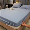 Daesar Lenzuola con Angoli Matrimoniale 180 x 220 cm, Lenzuolo Matrimoniale Cotone Lavato Tinta Unita Lenzuolo e 2 Federe Morbido, Traspirante, Lavabile in Lavatrice, Grigio Chiaro Blu