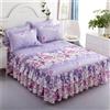 Morbuy 3 Pezzi Set Gonna da Letto per Singolo Matrimoniale e Una Piazza e Mezza Elasticizzata Copriletto con Volant Coprirete per Letto Lenzuola con 2 Federe (180x220+48x74cm,Rose Viola)