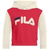 FILA Lubsko Logo Hoodie Felpa con, True Red-Antico Bianco, 86-92 Unisex-Bambini