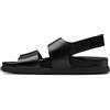 Clarks Torford Strap, Sandali Bassi Uomo, Black Leather, 43 EU