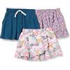 Amazon Essentials Gonne Pantalone in Maglia Bambine e Ragazze, Pacco da 3, Blu Marino Floreale, 10 Anni