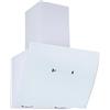 Respekta Cappa aspirante senza testa/Cappa inclinata 60 cm/Alloggiamento in metallo con paralume in vetro bianco/Funzione di scarico e ricircolo / CH99060WA / A / 66-72 dB