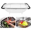 DHSWNNG Colino per Lavandino In Acciaio Inox, Estraibile Scolapasta da Lavello con Filtro Fine e Manico In Gomma Espandibili Filtro per Lavandino per Scolare Lavare Frutta e Verdura