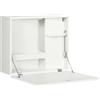 HOMCOM Scrivania a Muro Pieghevole e Salvaspazio con Ripiani, per Studio, Soggiorno e Ufficio, in Truciolato e MDF, 60x21.5x50 cm, Bianco