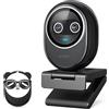 EMEET Piko+ Webcam 4K, la Prima Webcam 4K con Doppia Fotocamera AI al Mondo, 3 Microfoni e 3 Modalità Audio, Cover Magnetica per la Privacy Panda, per Gli Streamer Live