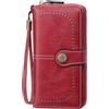 GOIACII Portafoglio Donna in Pelle PU con Blocco RFID, Portafogli Donna Grande Borsa Lunga da Donna Portamonete con 13 Scomparti per Carte