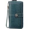 GOIACII Portafoglio Donna in Pelle PU con Blocco RFID, Portafogli Donna Grande Borsa Lunga da Donna Portamonete con 13 Scomparti per Carte