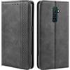 HualuBro Cover per Oppo Reno Ace/Realme X2 PRO, Flip Case a Libro in Retro PU Pelle Magnetica Antiurto Portafoglio Custodia per Oppo Reno Ace/Realme X2 PRO Cover (Nero)