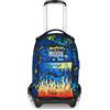 Seven Trolley Scuola Jack 3 Ruote, Blu, Zaino Con Carrxllo Sganciabile Da 34 L, Tasca Borraccia e Crossover System, Maneggevole Resistente, Scuola Elementare e Media, Zaino Bambino