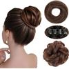 TTPSRY Parrucca Donna Coda Capelli Extension Veri Accessori per Capelli con Clip Ideale per Capelli Voluminosi e per lo Styling dei Parrucchini(Marrone chiaro)