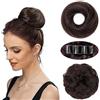 TTPSRY Parrucca Donna Coda Capelli Extension Veri Accessori per Capelli con Clip Ideale per Capelli Voluminosi e per lo Styling dei Parrucchini(Marrone scuro)