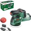 Bosch Levigatrice rotoorbitale a batteria EasyOrbit 18V-10 (Levigatura su superfici in legno, laccate e verniciate di piccole e medie dimensioni; diametro: 125 mm; batteria da 2.0Ah e caricabatteria)