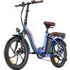 Fafrees F20+ Pro Bici Elettrica Pieghevole, Motore 250W, Batteria 36V 22.5Ah, Pneumatici 20*3.0 pollici, 25km/h - Aurora Blue