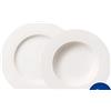 Villeroy & Boch - Twist White Dinner Set 12 Pezzi Bianco, Lavabile in Lavastoviglie, Adatto per Microonde, Piatto, Set di Stoviglie, Servizio Piatti 6 Persone, Porcellana Premium